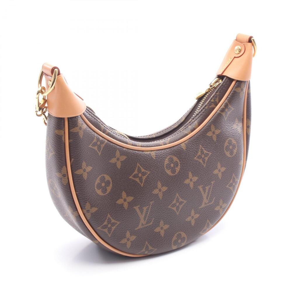 Louis Vuitton Loop Shoulder Leather Canvas Bag Brown Monogram